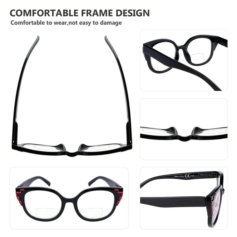 eyekeeper.com 4 Pack Chic Cat-eye Bifocal Reading Glasses Curved Readers BR2119 Eyeglasses