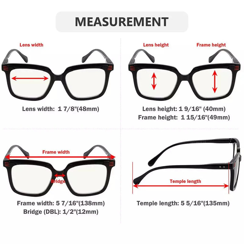 eyekeeper.com 4 Pack Chic Progressive Multifocus Reading Glasses M2108 Eyeglasses