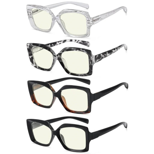 eyekeeper.com 4 Pack Chic Thicker Frame Blue Light Filter Readers UVR2010 Eyeglasses