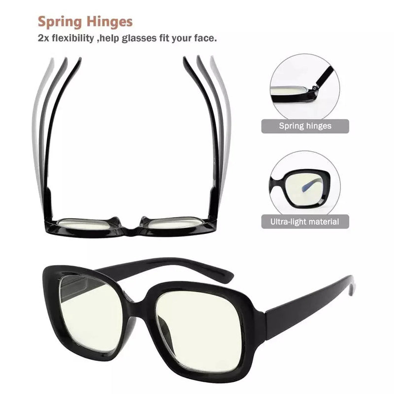 eyekeeper.com 4 Pack Chic Thicker Frame Blue Light Filter Readers UVR2035 Eyeglasses