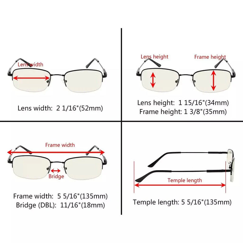 eyekeeper.com 4 Pack Classic Blue Light Filter Reading Glasses CG1704 Eyeglasses