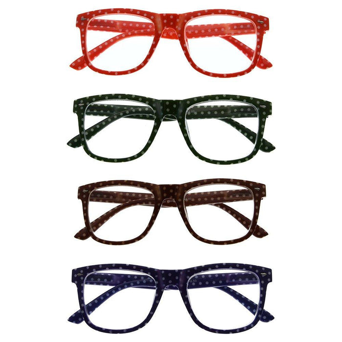 Eyekeeper  - 4 Pack Classic Polka Dots Reading Glasses for Women R080P