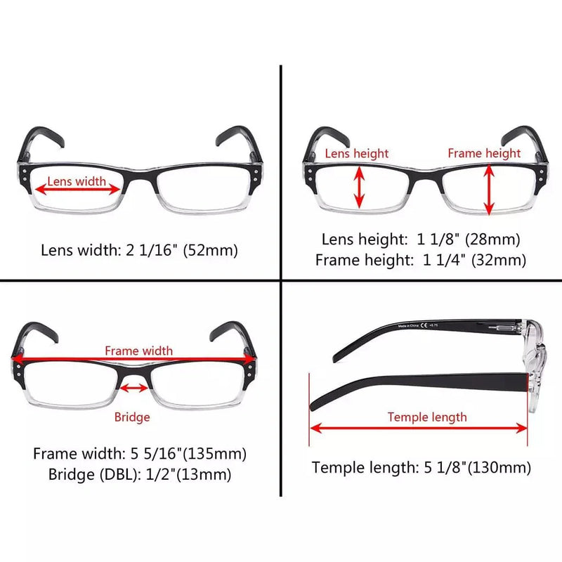 eyekeeper.com 4 Pack Classic Reading Glasses R012-A Eyeglasses