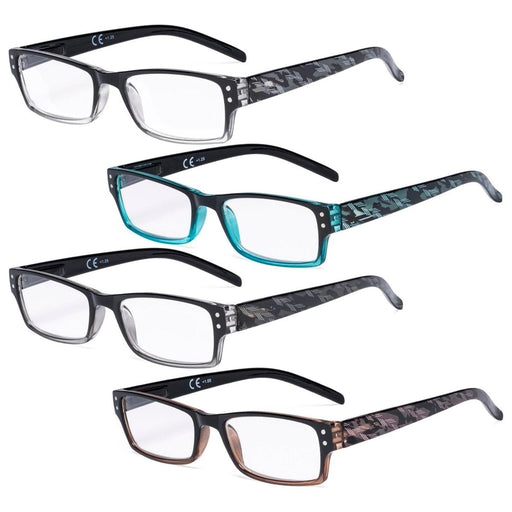 Eyekeeper  - 4 Pack Classic Reading Glasses Women Men R012B