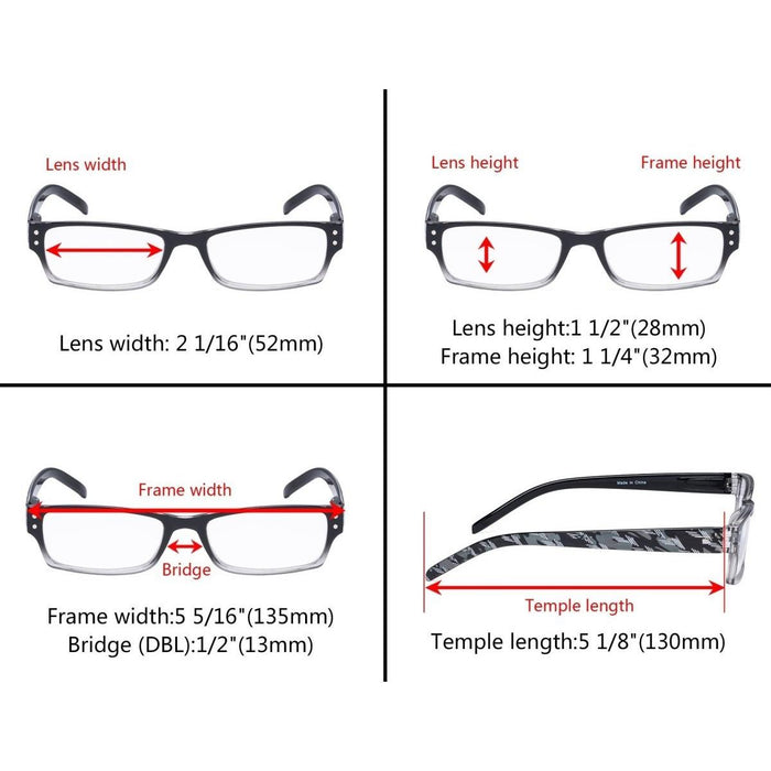 Eyekeeper  - 4 Pack Classic Reading Glasses Women Men R012B