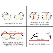 eyekeeper.com 4 Pack Classic Rectangle Blue Light Filter Readers UVR1703 Eyeglasses