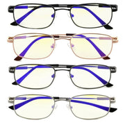 eyekeeper.com 4 Pack Classic Rectangle Blue Light Filter Readers UVR1703 Eyeglasses