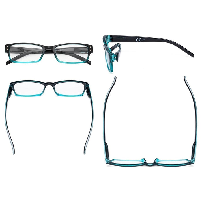 Eyekeeper  - 4 Pack Classic Rectangle Reading Glasses R012B