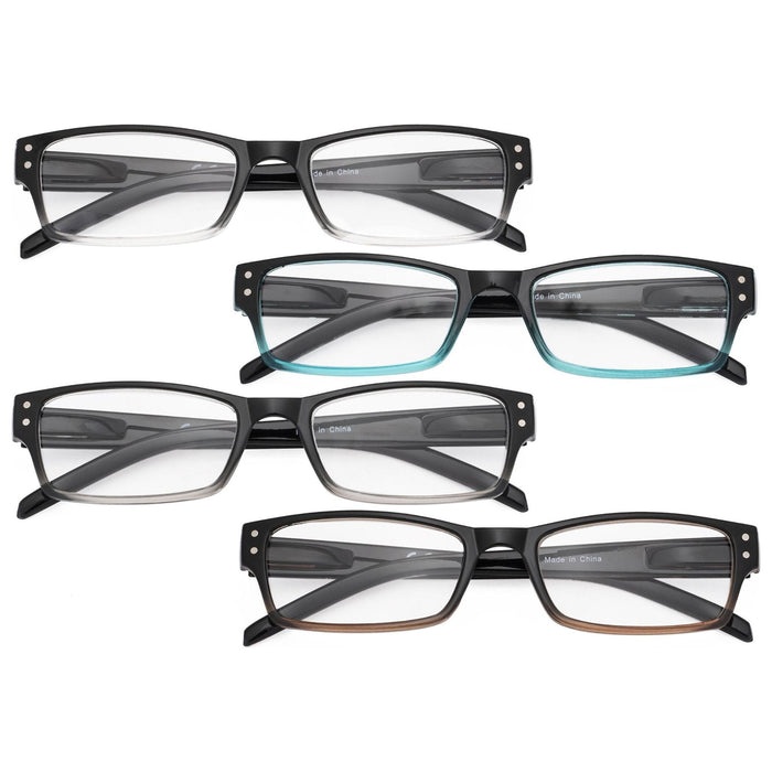 Eyekeeper  - 4 Pack Classic Rectangle Reading Glasses R012B