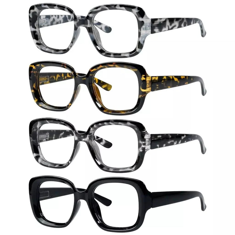 eyekeeper.com 4 Pack Classic Thicker Frame Reading Glasses Newish Readers R2035 Eyeglasses