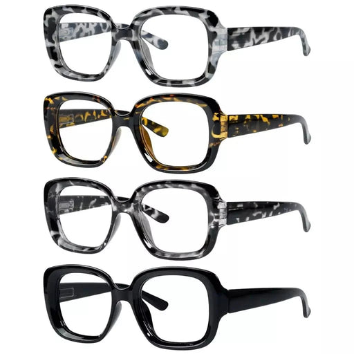 eyekeeper.com 4 Pack Classic Thicker Frame Reading Glasses Newish Readers R2035 Eyeglasses