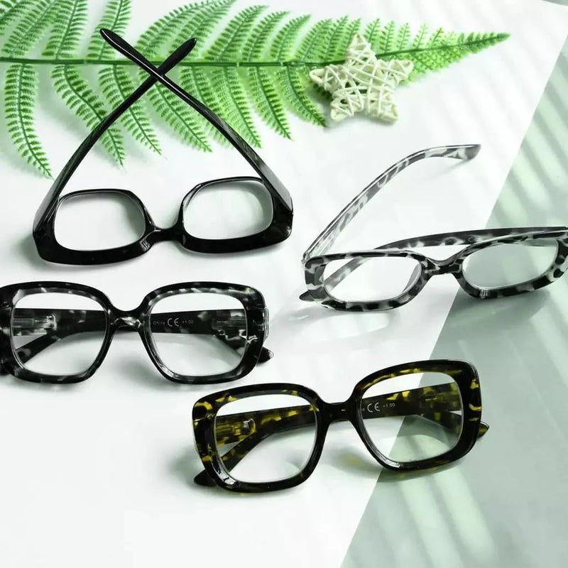 eyekeeper.com 4 Pack Classic Thicker Frame Reading Glasses Newish Readers R2035 Eyeglasses