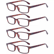 eyekeeper.com 4 Pack Classical Rectangular Reading Glasses Comfort Readers R097-A Eyeglasses