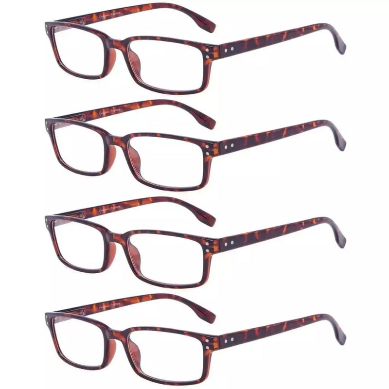 eyekeeper.com 4 Pack Classical Rectangular Reading Glasses Comfort Readers R097-A Eyeglasses