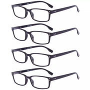 eyekeeper.com 4 Pack Classical Rectangular Reading Glasses Comfort Readers R097-A Eyeglasses