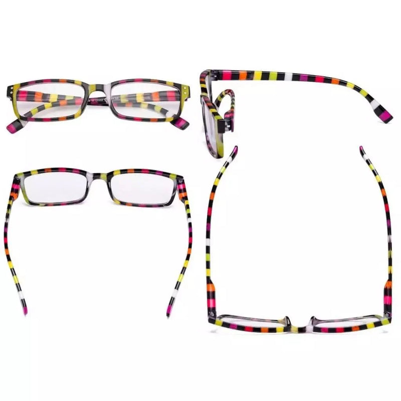eyekeeper.com 4 Pack Colorful Stripe Design Reading Glasses R097S Eyeglasses