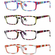 eyekeeper.com 4 Pack Colorful Stripe Design Reading Glasses R097S Eyeglasses