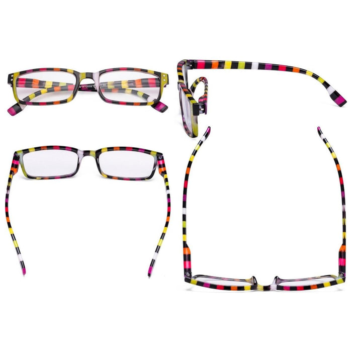 Eyekeeper - 4 Pack Colorful Stripe Design Reading Glasses R097S