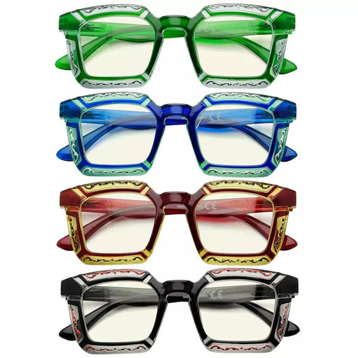 eyekeeper.com 4 Pack Colourful Blue Light Filter Reading Glasses UV2106 Eyeglasses