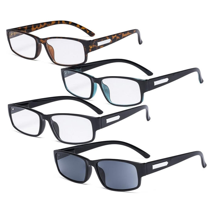 Eyekeeper  - 4 Pack Comfort Reading Glasses Include Sunglasses R9103