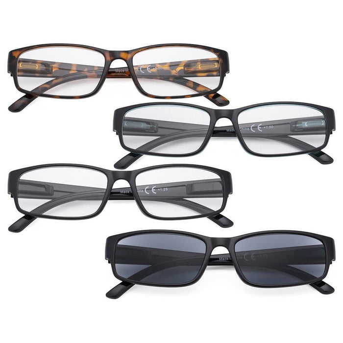 Eyekeeper  - 4 Pack Comfort Reading Glasses Include Sunglasses R9103