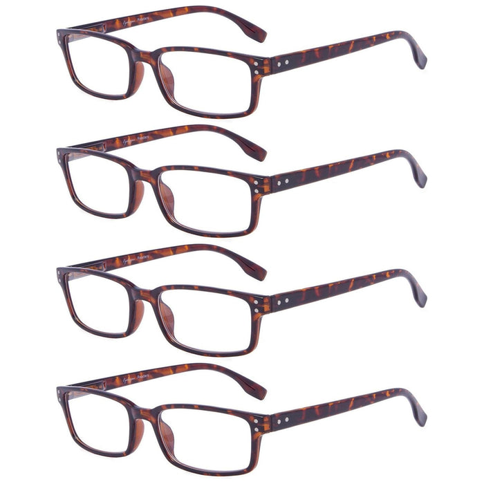 Eyekeeper  - 4 Pack Classical Rectangle Reading Glasses Women Men R097