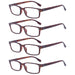 Eyekeeper  - 4 Pack Classical Rectangle Reading Glasses Women Men R097