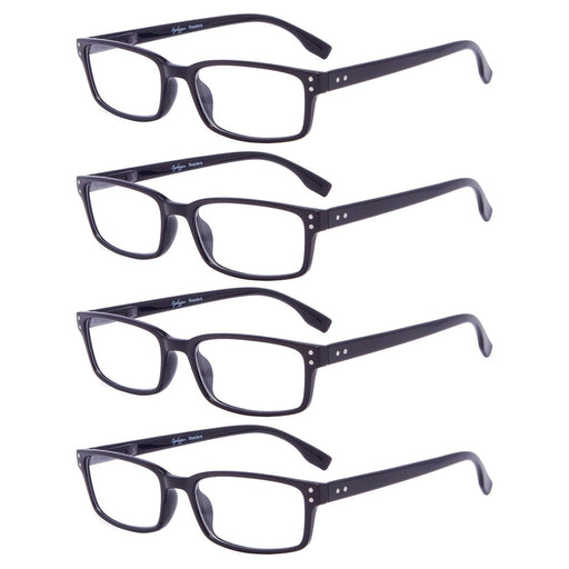 Eyekeeper  - 4 Pack Classical Rectangle Reading Glasses Women Men R097