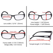 eyekeeper.com 4 Pack Comfort Rectangle Reading Glasses Include Sunglasses R9103 Eyeglasses