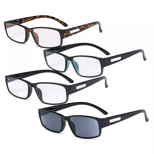 eyekeeper.com 4 Pack Comfort Rectangle Reading Glasses Include Sunglasses R9103 Eyeglasses