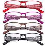eyekeeper.com 4 Pack Crystal Floral Pattern Reading Glasses R006F Eyeglasses