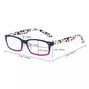 eyekeeper.com 4 Pack Cute Rectangle Dot Pattern Temples Readers R103P-A Eyeglasses