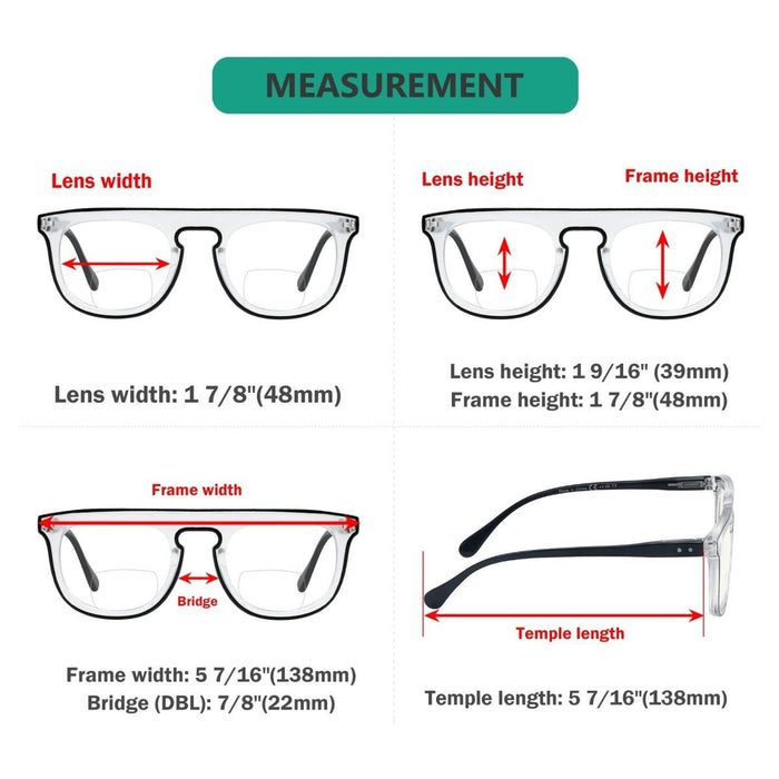 Eyekeeper  - 4 Pack Double Color Stylish Frame Bifocal Readers BR2122