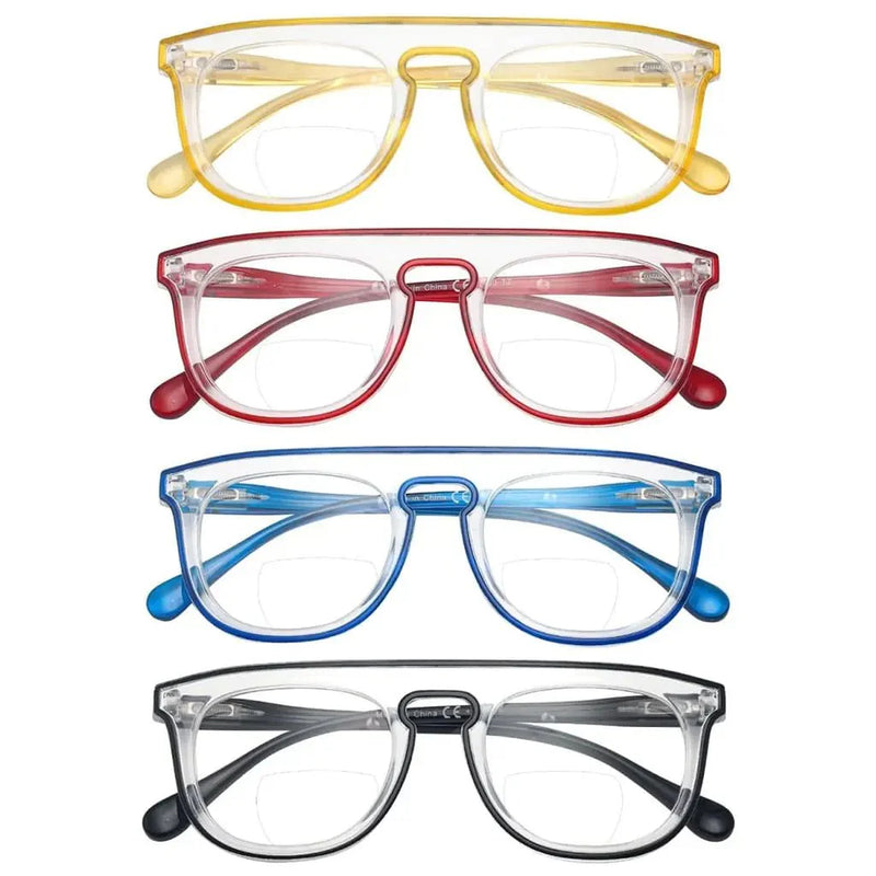 eyekeeper.com 4 Pack Double Color Stylish Frame Bifocal Reading Glasses BR2122 Eyeglasses