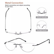 eyekeeper.com 4 Pack Dumbledore Half Moon Reading Glasses Rimless Readers RL2 Eyeglasses