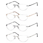 eyekeeper.com 4 Pack Dumbledore Half Moon Reading Glasses Rimless Readers RL2 Eyeglasses