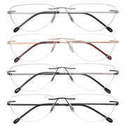 eyekeeper.com 4 Pack Dumbledore Half Moon Reading Glasses Rimless Readers RL2 Eyeglasses