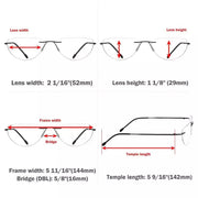 eyekeeper.com 4 Pack Dumbledore Half Moon Reading Glasses Rimless Readers RL2 Eyeglasses