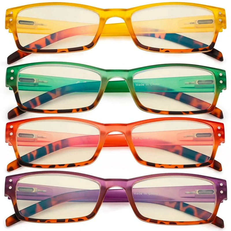 eyekeeper.com 4 Pack Fashion Blue Light Filter Reading Glasses UVR012D Eyeglasses