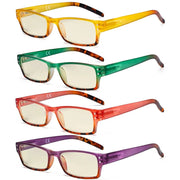 eyekeeper.com 4 Pack Fashion Blue Light Filter Reading Glasses UVR012D Eyeglasses