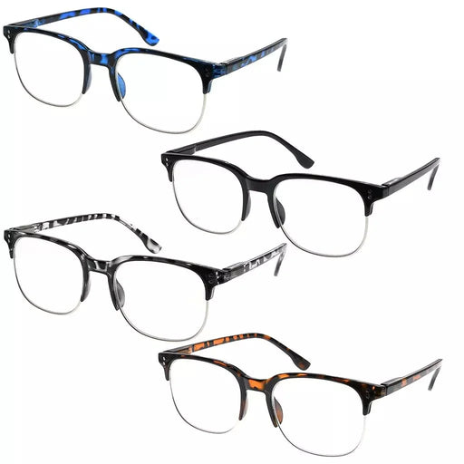 eyekeeper.com 4 Pack Fashion Half Rim Reading Glasses R9114 Eyeglasses