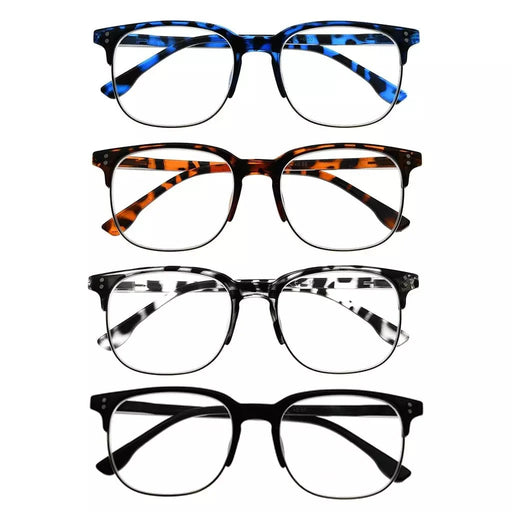 eyekeeper.com 4 Pack Fashion Half Rim Reading Glasses R9114 Eyeglasses