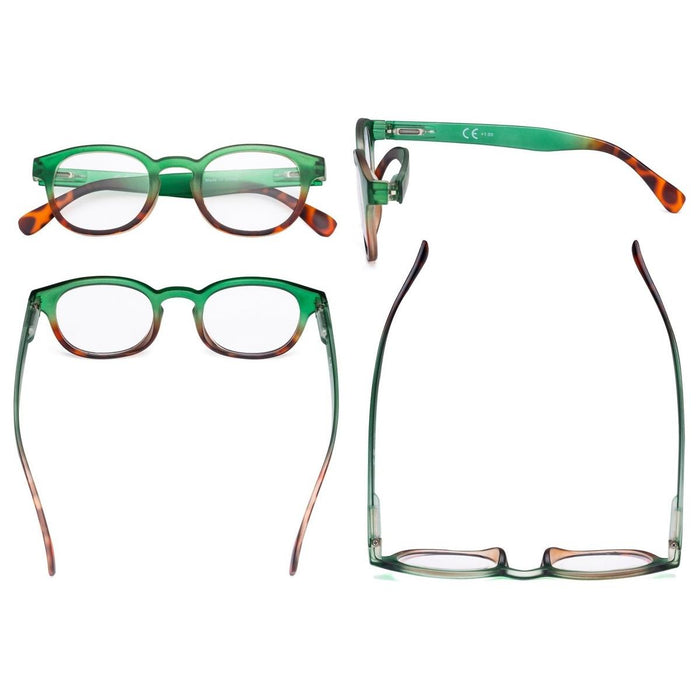 Eyekeeper  - 4 Pack Fashion Oval Colorful Reading Glasses R124D