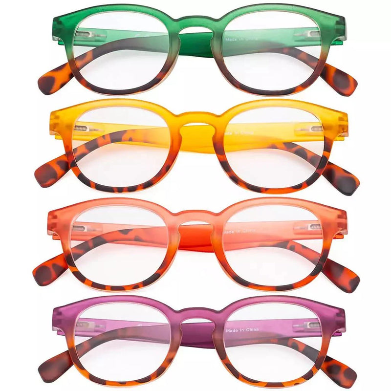 eyekeeper.com 4 Pack Fashion Oval Colorful Reading Glasses R124D Eyeglasses