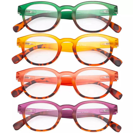 eyekeeper.com 4 Pack Fashion Oval Colorful Reading Glasses R124D Eyeglasses