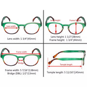 eyekeeper.com 4 Pack Fashion Oval Colorful Reading Glasses R124D Eyeglasses
