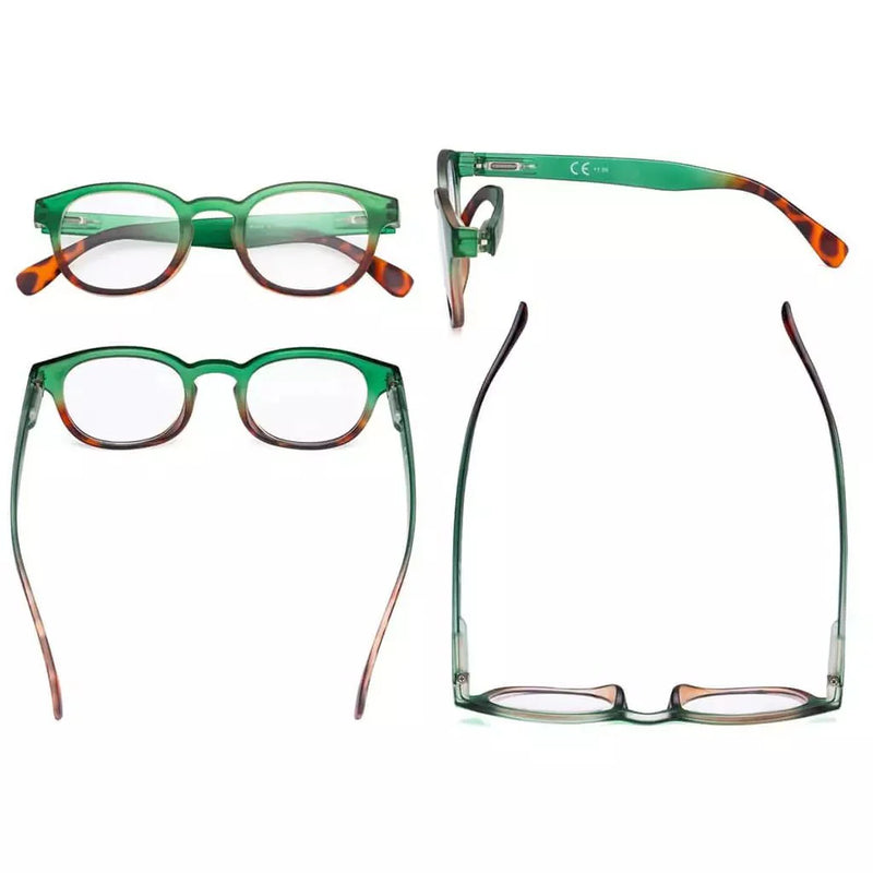 eyekeeper.com 4 Pack Fashion Oval Colorful Reading Glasses R124D Eyeglasses