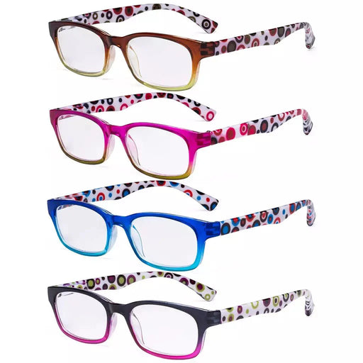 eyekeeper.com 4 Pack Fashion Polka Dots Patterned Reading Glasses R029P Eyeglasses