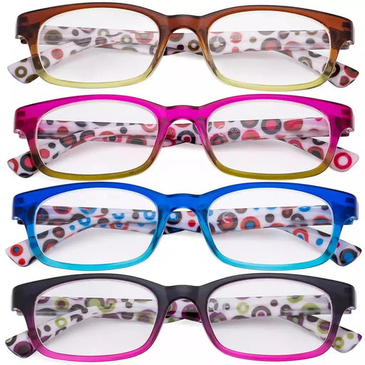 eyekeeper.com 4 Pack Fashion Polka Dots Patterned Reading Glasses R029P Eyeglasses