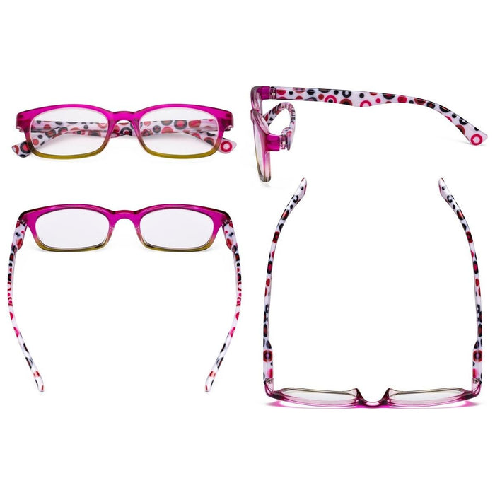 Eyekeeper  - 4 Pack Fashion Polka Dots Patterned Reading Glasses R029P